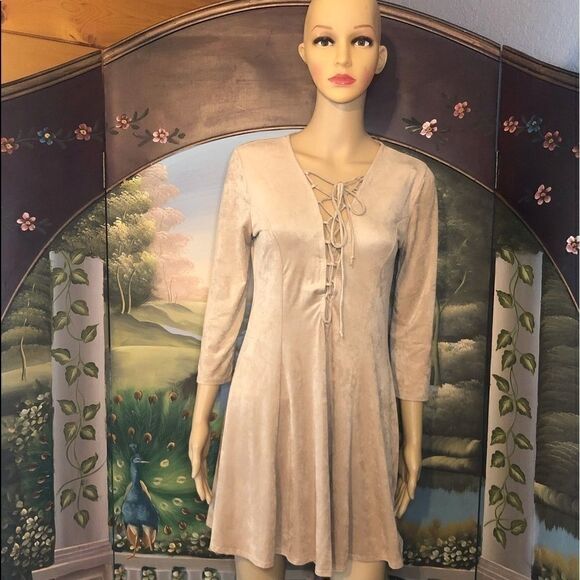 Forever 21 Mini Faux Suede Dress Sz M - Picture 1 of 5